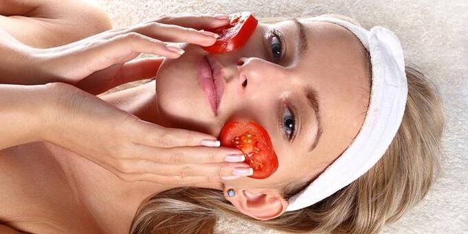cilt gençleştirme için domates